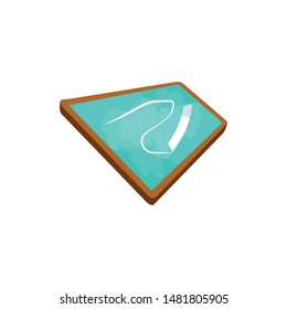 classroom board with chalk isolated icon
