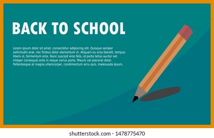 classroom board and inscription back to school vector background