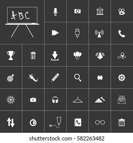 Classroom Board. Universal icon set on gray background to use in web and mobile UI