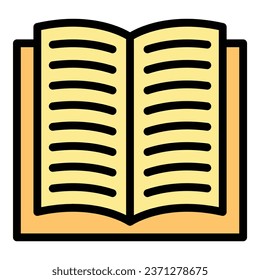 Klassenzimmer Buch Symbol Umriss Vektorgrafik. Kindererziehung. Kinderfarbe lernen