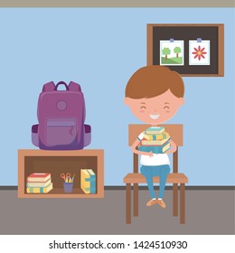 Classroom and boy of school design