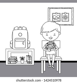 Classroom and boy of school design