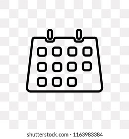 Classroom Calendar vector icon isolated on transparent background, Classroom Calendar logo concept