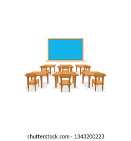classroom cartoon vector on a white background