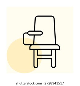 Vector de la silla del aula, pixel perfecto, archivo del ilustrador 