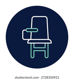 Vector de la silla del aula, pixel perfecto, archivo del ilustrador 