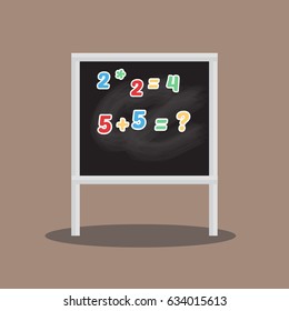 Classroom chalkboard elementary study childhood blackboard vector illustration.