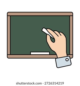 Ícone de quadro-negro da sala de aula representando o ensino, o ambiente de aprendizagem, os sistemas educacionais e a instrução acadêmica.