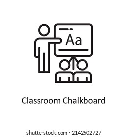 Classroom Chalkboard vector Outline Icon Design illustration. Educational Technology Symbol on White background EPS 10 File