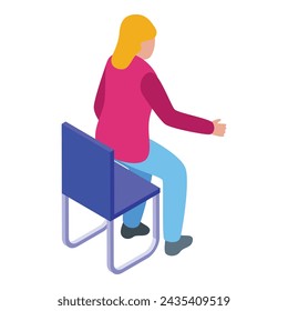 Classroom chess chair icon isometric vector. Kid play sport. Recreation winner