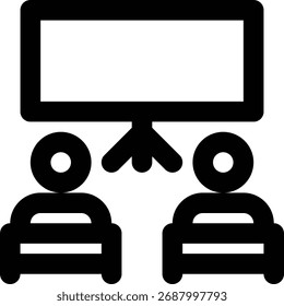 Aula, clase, icono de contorno de la escuela