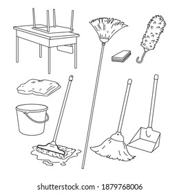 Classroom Cleaning Equipment Vector Icons Stock Vector (Royalty Free ...