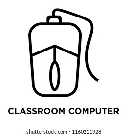 Classroom Computer Mouse icon vector isolated on white background, Classroom Computer Mouse transparent sign , linear symbol and stroke design elements in outline style