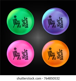 Classroom crystal ball design icon in green - blue - pink and orange.