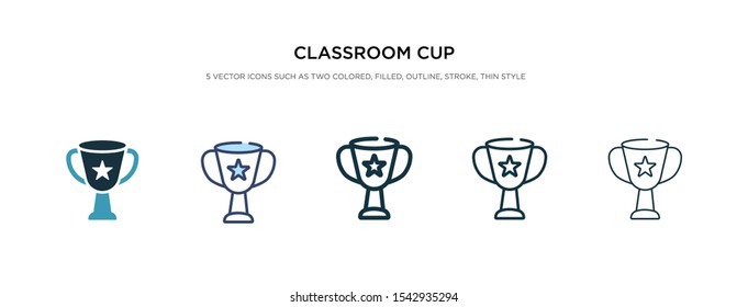 classroom cup icon in different style vector illustration. two colored and black classroom cup vector icons designed in filled, outline, line and stroke style can be used for web, mobile, ui