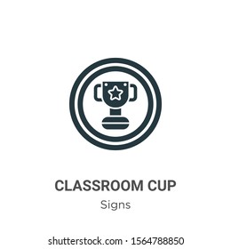 Classroom cup vector icon on white background. Flat vector classroom cup icon symbol sign from modern signs collection for mobile concept and web apps design.