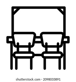 classroom with desk and chair line icon vector. classroom with desk and chair sign. isolated contour symbol black illustration