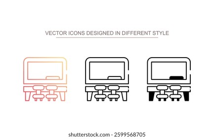 Classroom Devices icon design with white background stock illustration