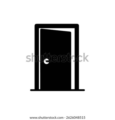 Classroom Door with Handle Icon in Black Filled Design