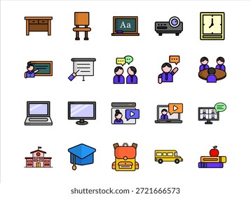 Iconos de educación en el aula pack de actividad de aprendizaje colección