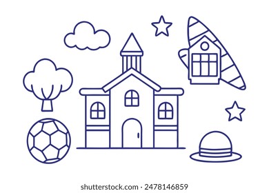 Classroom fun seamless pattern vector illustration. Creative doodle design perfect for educational backgrounds.