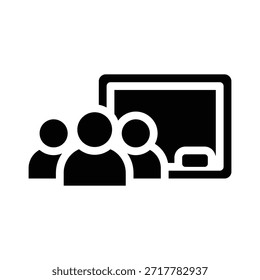 Gráfico de Vector de ilustración de icono de glifo de aula. Gráfico simple del Vector de la ilustración del elemento, conveniente para el App, los Sitios web, y las presentaciones aisladas en el fondo blanco