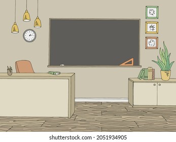 Gráfico de clase en color de diseño interior ilustración vectorial 