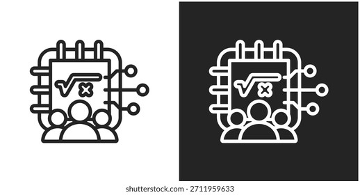 Klassenzimmer-Symbol in schwarz-weißem Linienstil