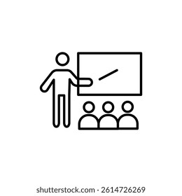 Classroom icon black and white vector sign