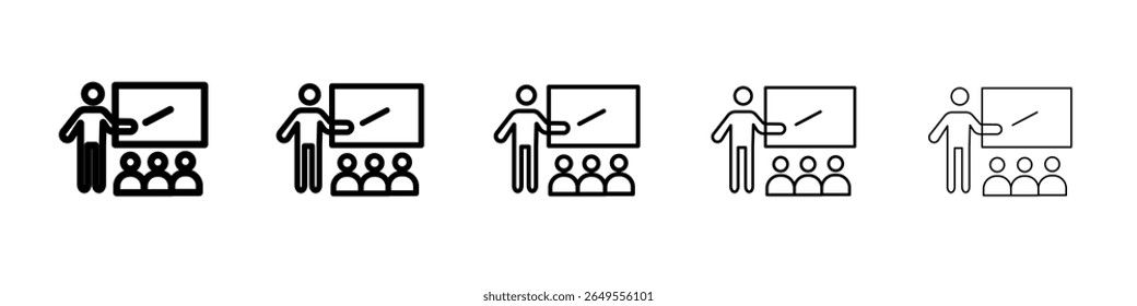 Ícone de sala de aula - sinal de vetor em preto-e-branco