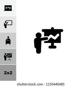 Classroom icon. collection of 6 classroom filled icons such as blackboard, blackboard x+y. editable classroom icons for web and mobile.