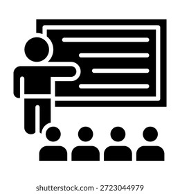 Classroom Icon Glyph Style Vector Illustration