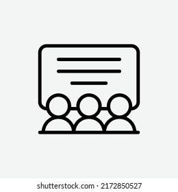  classroom icon, isolated student community icon in light grey background, perfect for website, blog, logo, graphic design, social media, UI, mobile app