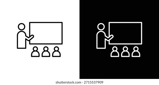 Icono de aula en diseño de línea. Iconos de trazo editables.