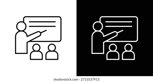 Icono de aula en diseño de línea. Iconos de trazo editables.