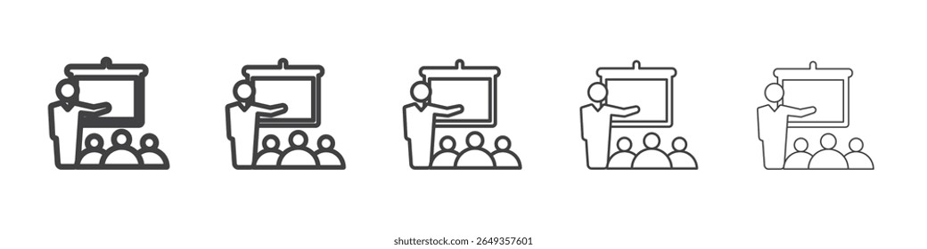 Ícone da sala de aula Símbolo de ilustração de gráficos de linha