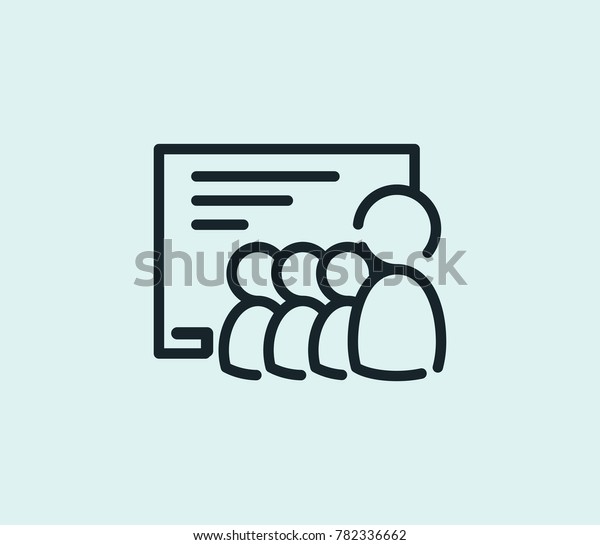 Classroom Icon Line Isolated On Clean Stock Vektorgrafik