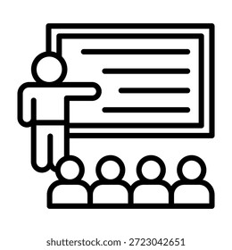 Ilustración vectorial de estilo de línea de icono de aula