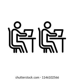 Classroom icon simple flat style outline illustration.