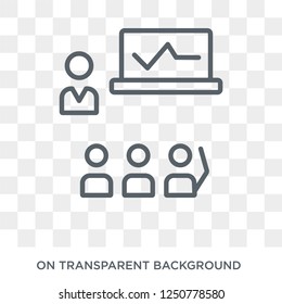 Classroom icon. Trendy flat vector Classroom icon on transparent background from E-learning and education collection. High quality filled Classroom symbol use for web and mobile