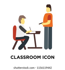 Classroom icon vector isolated on white background, Classroom transparent sign