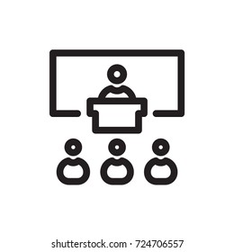 classroom icon vector. classroom outline style design