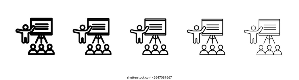 Classroom icon vector outline symbol or illustration