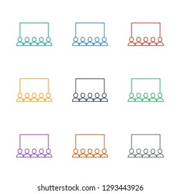 classroom icon white background. Editable line classroom icon from marketing. Trendy classroom icon for web and mobile.