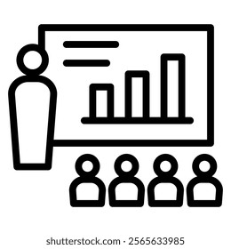 Classroom icons in line style. Related with education, academic subjects and more.