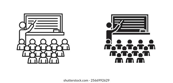 Classroom icons in outline and fill. vector illustration for ui.