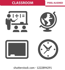 Classroom Icons. Professional, pixel perfect icons, EPS 10 format.