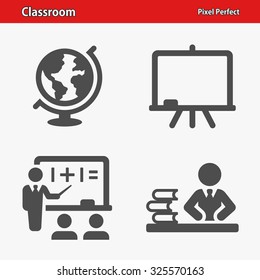 Classroom Icons. Professional, pixel perfect icons optimized for both large and small resolutions. EPS 8 format.