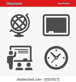 Classroom Icons. Professional, pixel perfect icons optimized for both large and small resolutions. EPS 8 format.