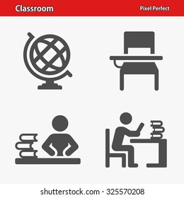 Classroom Icons. Professional, pixel perfect icons optimized for both large and small resolutions. EPS 8 format.